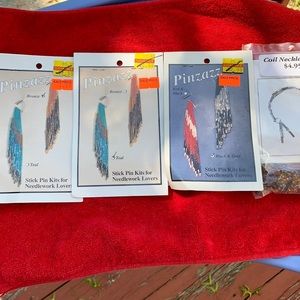3 stickpin kits, new, necklace kit